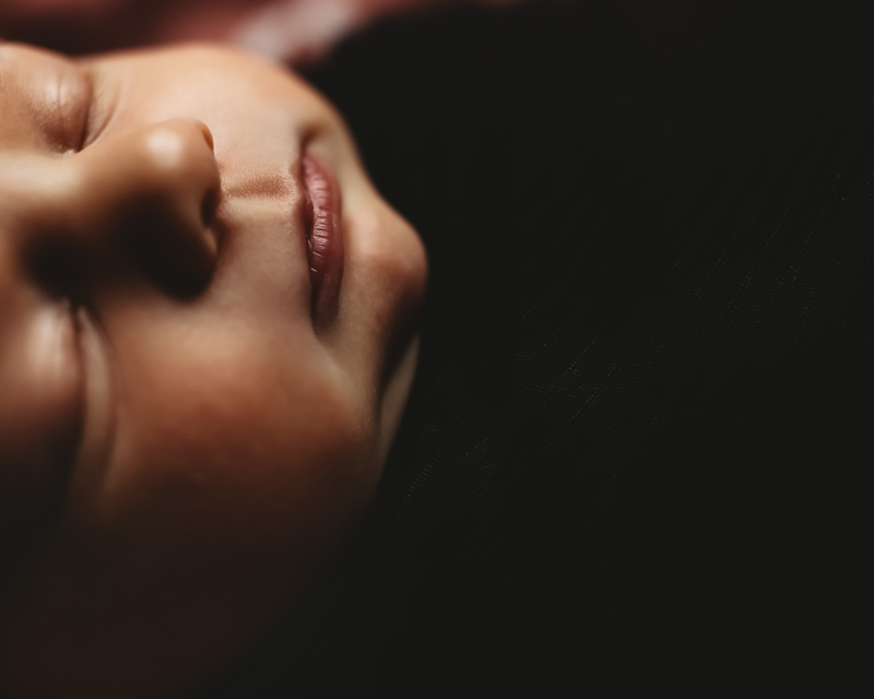 Atlanta Newborn Photographer, close up of sleeping baby's peaceful face